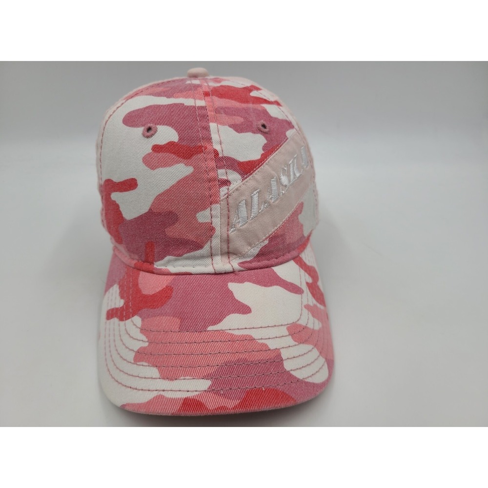 Women Alaska Camo Strapback Adjustable Hat Cap Hunt Fish Outdoors Baseball Pink